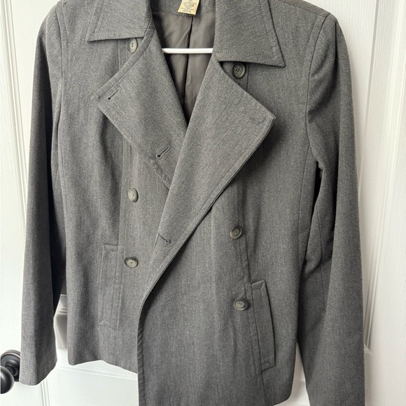 LOFT Gray Pea Coat Timeless - Picture 3 of 8